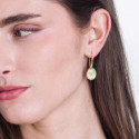 Hoop earrings with faceted green amethyst in sterling silver with 18k gold vermeil