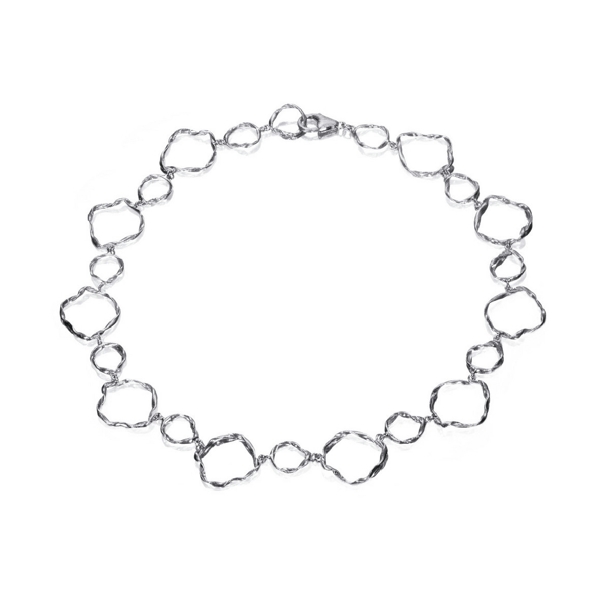Collar de formas irregulares de plata de ley 925