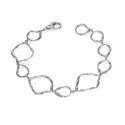 Pulsera de eslabones irregulares de plata de ley 925