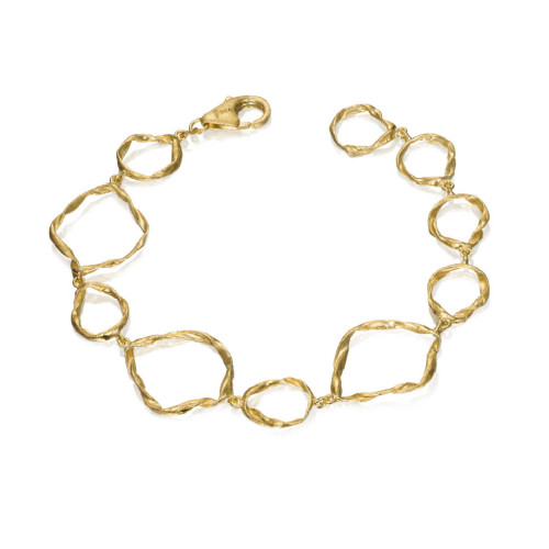 Irregular link bracelet in sterling silver with 18k gold vermeil