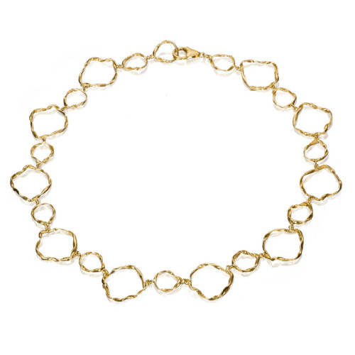 Collar de formas irregulares de plata con baño de oro 18k
