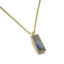 Labradorite pendant with unique cuts in sterling silver with 18k gold vermeil