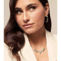 Collar skyline con turquesa de plata de ley con baño de oro 18k