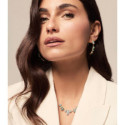 Hoop earrings with geometric turquoises in sterling silver with 18k gold vermeil