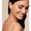 Hoop earrings with rainbow moonstone in sterling silver with 18k gold vermeil