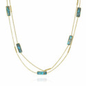 Long necklace with turquoise in sterling silver with 18k gold vermeil
