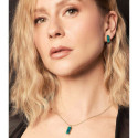 Apatite pendant with unique cuts in sterling silver with 18k gold vermeil