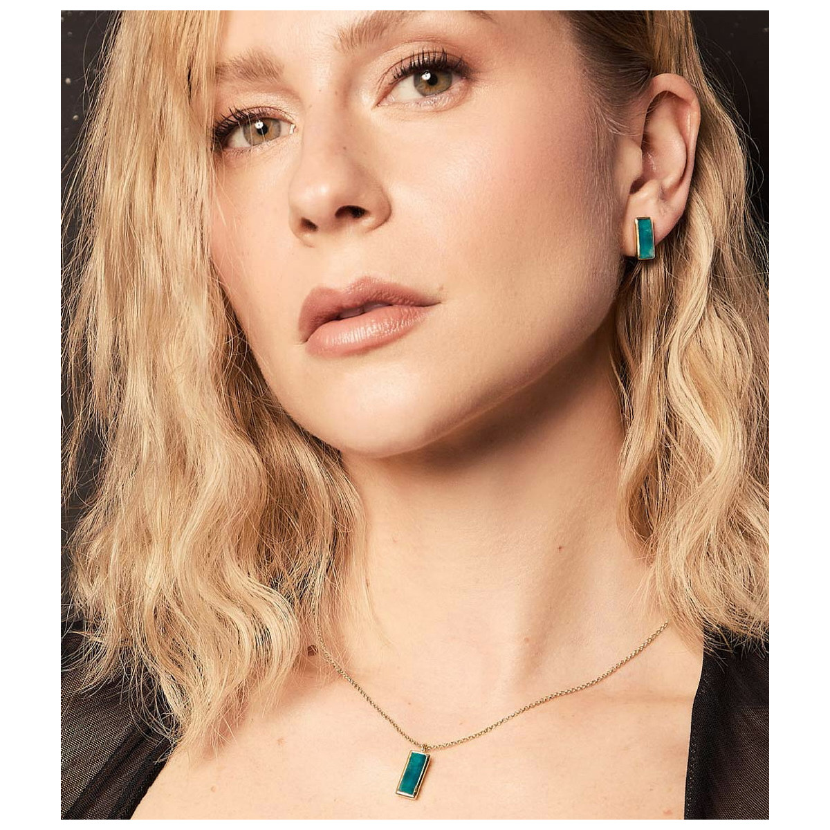 Apatite pendant with unique cuts in sterling silver with 18k gold vermeil