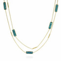 Long necklace with apatite in sterling silver with 18k gold vermeil