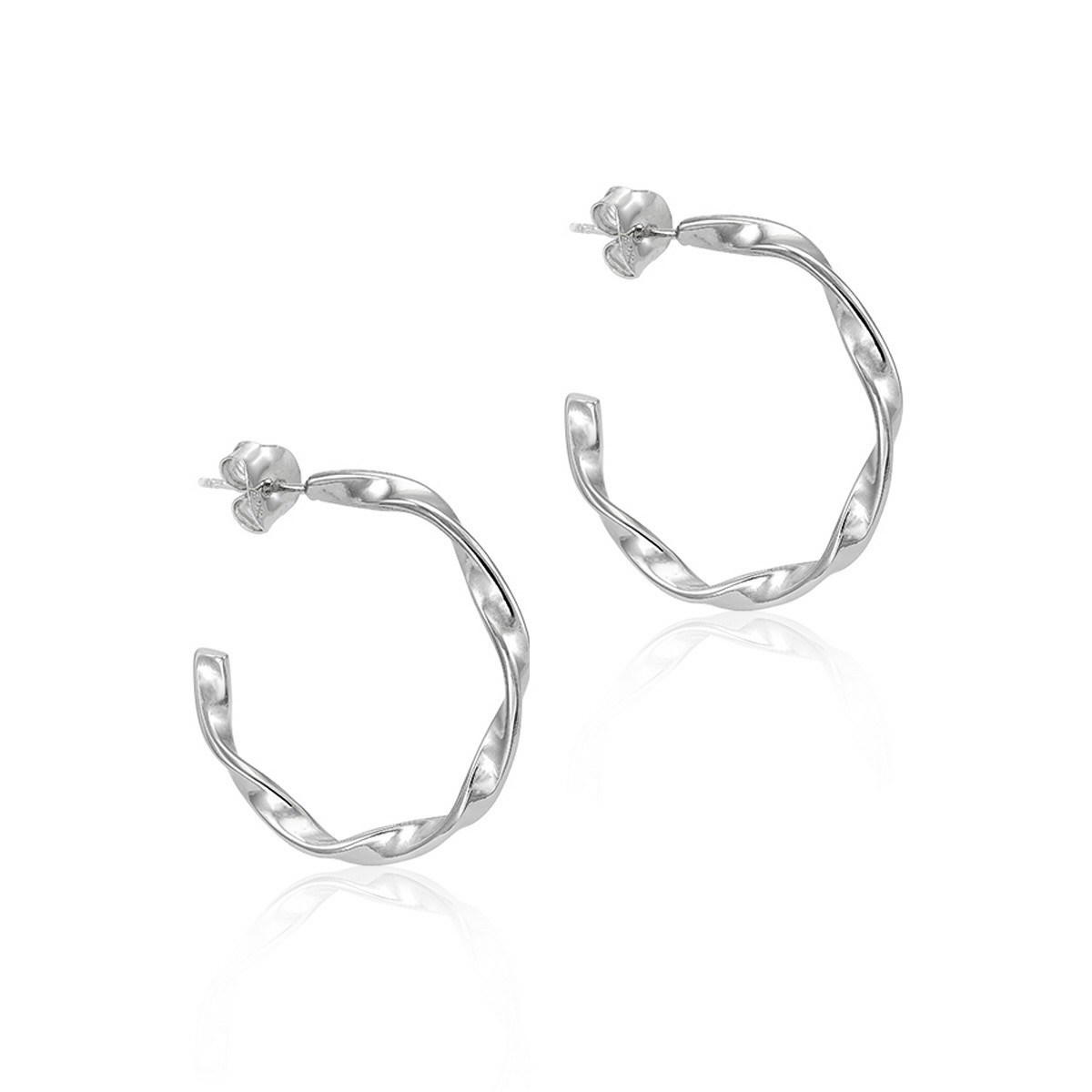 Hoop earrings in spiral design in 925 sterling silver