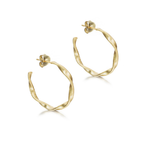 Spiral hoop earrings in sterling silver with 18k gold vermeil