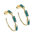 Hoop earrings with geometric apatites in sterling silver with 18k gold vermeil