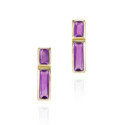 Pendientes con amatista facetada de plata de ley con baño de oro 18k