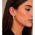 Earrings with rainbow moonstone with unique cuts in sterling silver with 18k gold vermeil