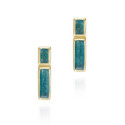 Earrings with apatite with unique cuts in sterling silver with 18k gold vermeil
