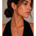 Turquoise pendant with unique cuts in sterling silver with 18k gold vermeil