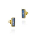 Geometric earring with labradorite in sterling silver with 18k gold vermeil