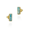 Geometric earring with turquoise in sterling silver with 18k gold vermeil