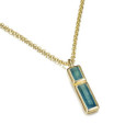 Colgante con apatita facetada de plata de ley con baño de oro 18k