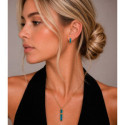 Apatite pendant with unique cuts in sterling silver with 18k gold vermeil