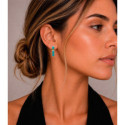 Earrings with turquoise with unique cuts in sterling silver with 18k gold vermeil
