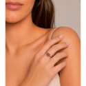 Anillo con amatista hexagonal de plata con baño de oro 18k