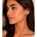 Hexagonal earrings with amethyst in sterling silver with 18k gold vermeil