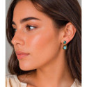 Geometric earrings with labradorite in sterling silver with 18k gold vermeil