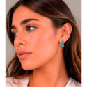 Geometric earrings with turquoise in sterling silver with 18k gold vermeil