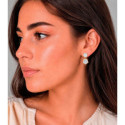 Geometric earrings with rainbow moonstone in sterling silver with 18k gold vermeil