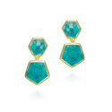 Geometric earrings with apatite in sterling silver with 18k gold vermeil