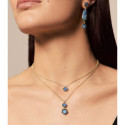Geometric pendant with labradorite in sterling silver with 18k gold vermeil