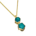 Colgante con apatita geométrica de plata con baño de oro 18k