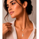 Colgante con espectrolita geométrica de plata con baño de oro 18k