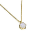 Colgante con espectrolita hexagonal de plata con baño de oro 18k