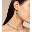 Long earring with turquoise in sterling silver with 18k gold vermeil