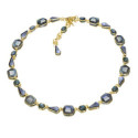 Geometric necklace with labradorite in sterling silver with 18k gold vermeil