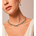 Geometric necklace with labradorite in sterling silver with 18k gold vermeil