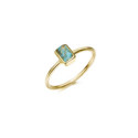 Anillo con turquesa en plata y baño de oro 18k