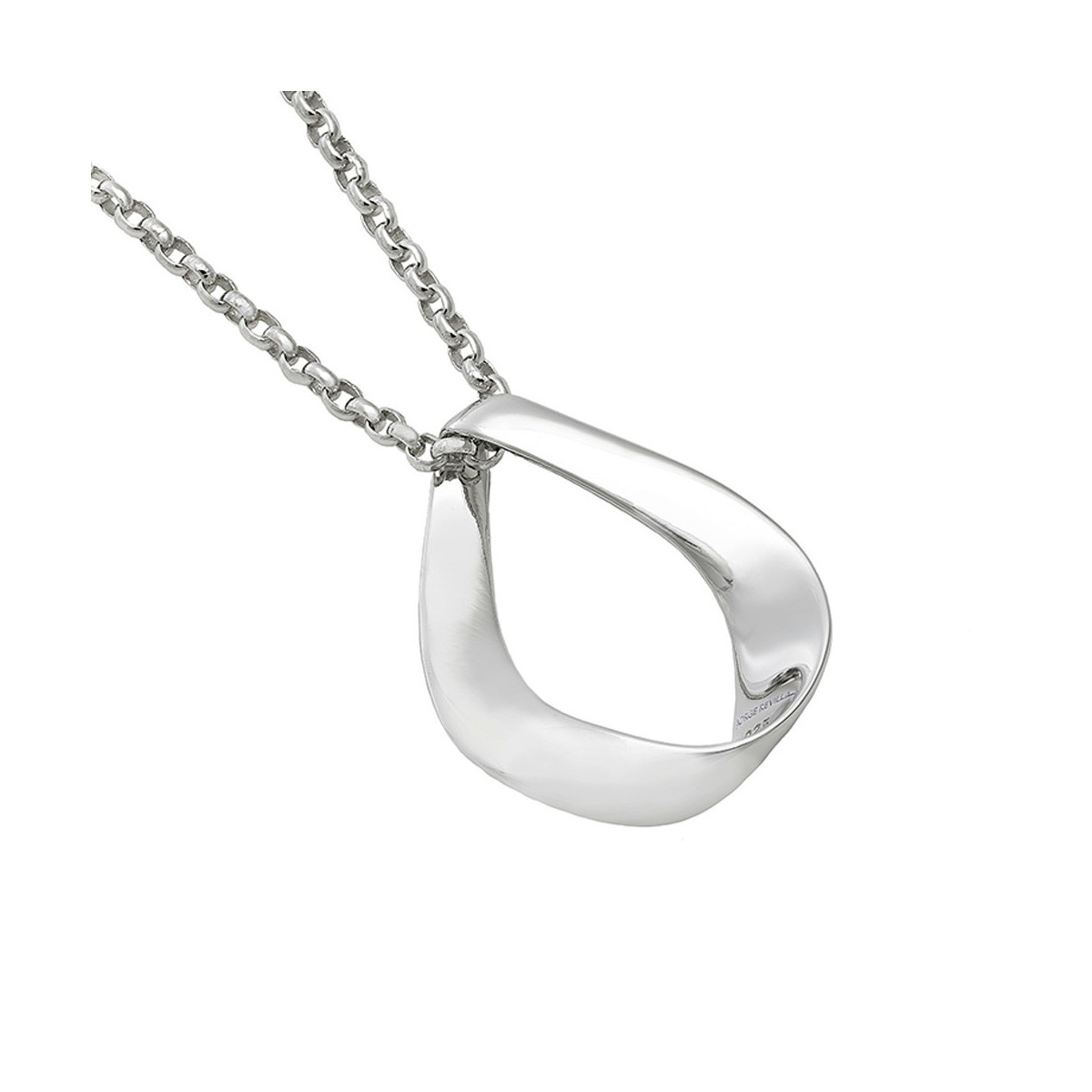 Inverted V design pendant in sterling silver